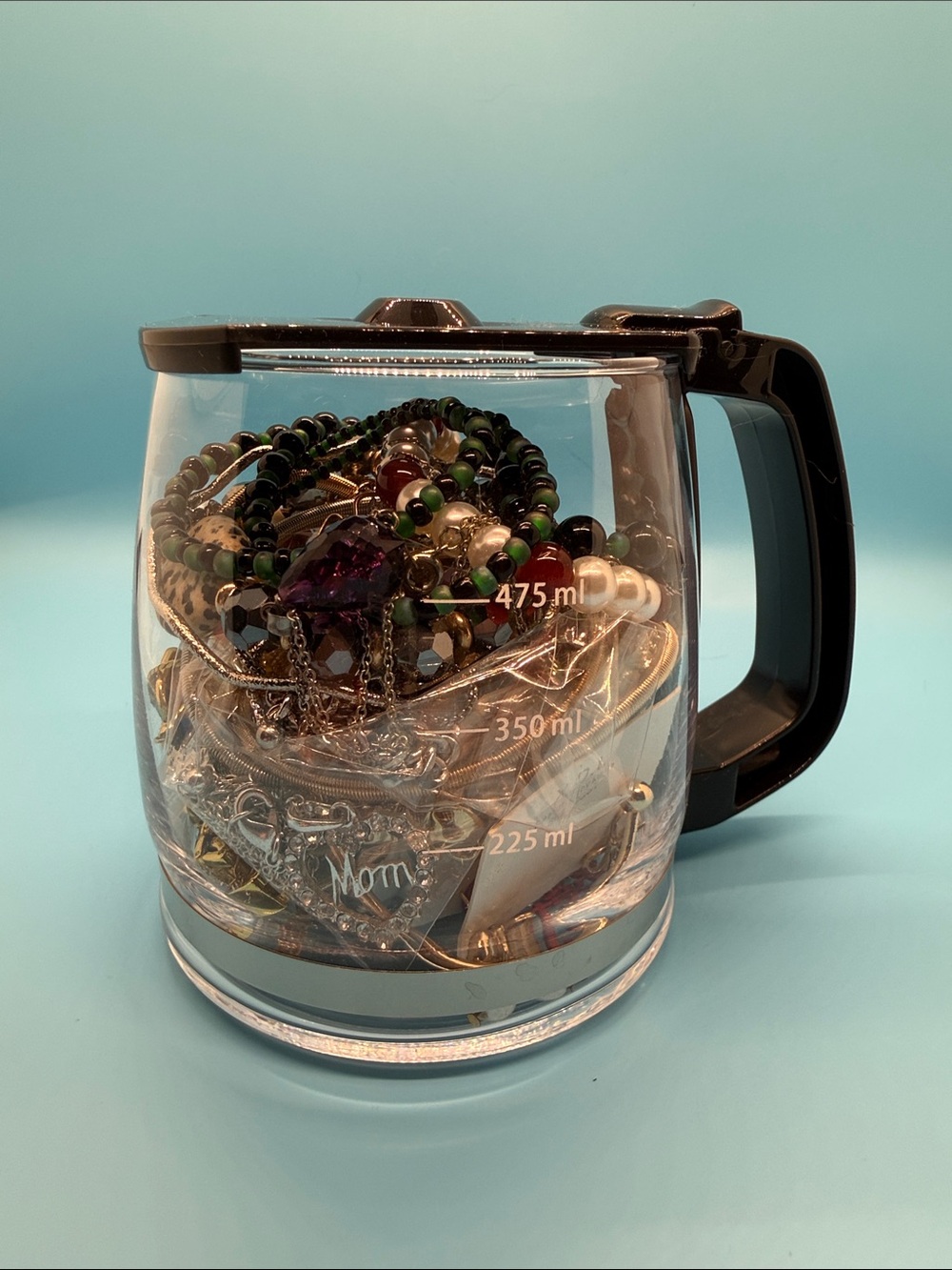 Mystery Jewelry in an adorable Mini Coffee Carafe Mug